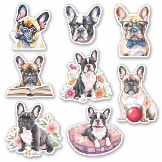 Adortable French Bulldog Collection Aufkleber (Vorderseite)