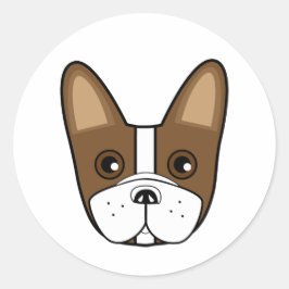 Adortable French Bulldog Face Runder Aufkleber
