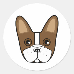 Adortable French Bulldog Face Runder Aufkleber