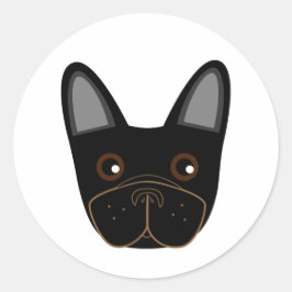 Adortable French Bulldog Face Runder Aufkleber