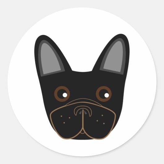 Adortable French Bulldog Face Runder Aufkleber (Vorderseite)