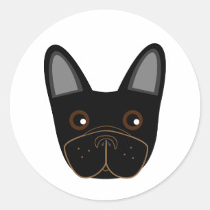 Adortable French Bulldog Face Runder Aufkleber