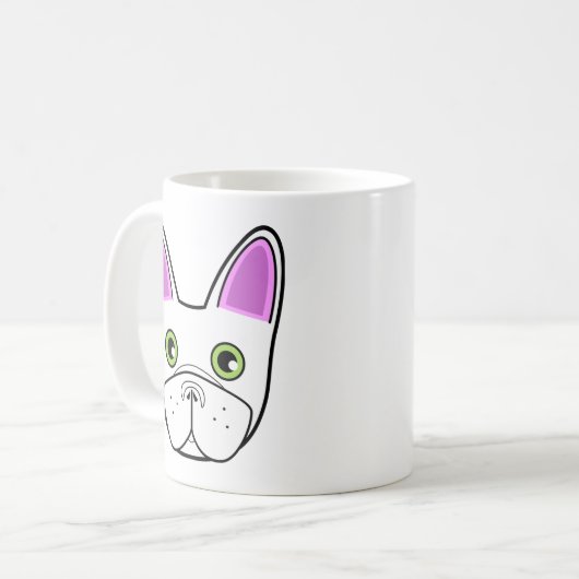 Adortable French Bulldog Face - White Frenchie Kaffeetasse (Vorderseite Links)