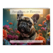 Adortable French Bulldogs mit Blume Kalender (Titelbild)