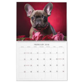 Adortable French Bulldogs mit Blume Kalender (Feb 2026)