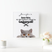 Adortable Funny Cat Wall Clock Quadratische Wanduhr (Zuhause)