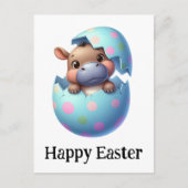 Adortable Funny Niedlich Osterbaby Hippo Postkarte (Vorderseite)