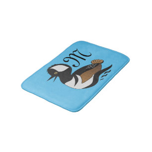Adortable gehobene Merganser Duck Cartoon Badematte