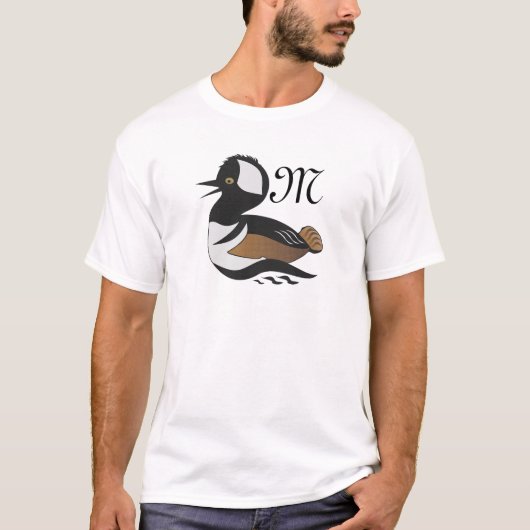 Adortable gehobene Merganser Duck Cartoon T-Shirt (Vorderseite)