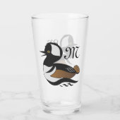 Adortable gehobene Merganser Duck Swimming Glas (Rückseite)