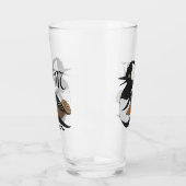 Adortable gehobene Merganser Duck Swimming Glas (Links)