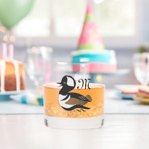 Adortable gehobene Merganser Duck Swimming Whiskyglas