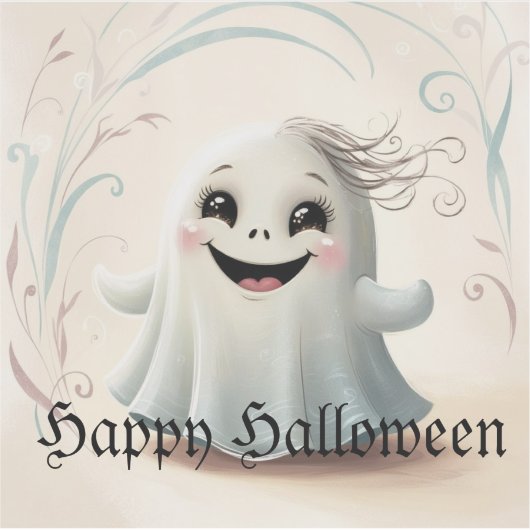 Adortable Ghosting Friend Halloween Design Aufkleber (Vorderseite)