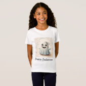 Adortable Ghosting Friend Halloween Design T-Shirt (Vorne ganz)