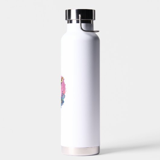 Adortable Giraffe umgeben von Blume _2 Trinkflasche (Links)