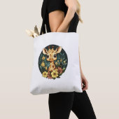 Adortable Giraffe umgeben von Blume _4 Tasche (Von Nahem)