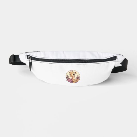 Adortable Giraffe umgeben von Blume _7 Bauchtasche (Vorderseite)