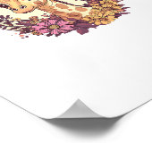 Adortable Giraffe umgeben von Blume _7 Poster (Ecke)