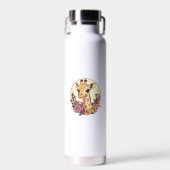 Adortable Giraffe umgeben von Blume _7 Trinkflasche (Vorne)