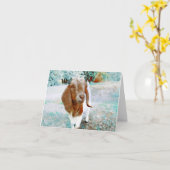 Adortable Goat to say Hello - Blank Card Karte (Gelbe Blume)