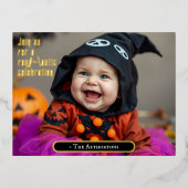 Adortable Halloween Baby Folie Einladungspostkarte (Vorderseite)