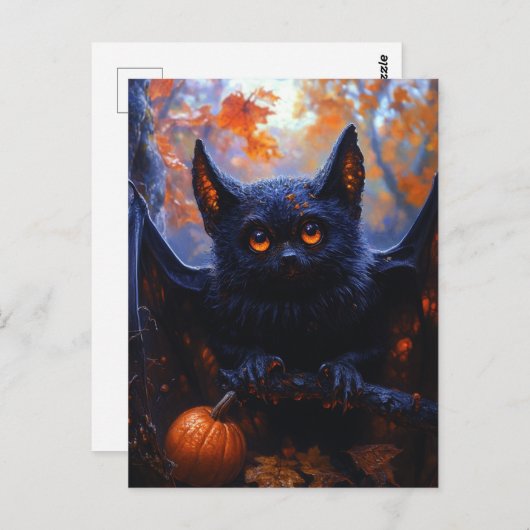 Adortable Halloween Bat Postkarte (Vorne/Hinten)