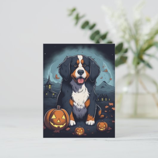 Adortable Halloween Berner Cartoon Postkarte (Stehend Vorderseite)