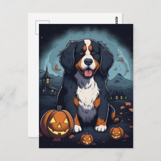 Adortable Halloween Berner Cartoon Postkarte (Vorne/Hinten)