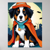 Adortable Halloween Berner Hund Poster (Vorne)