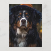 Adortable Halloween Berner Hund Postkarte (Vorderseite)