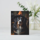 Adortable Halloween Berner Hund Postkarte (Stehend Vorderseite)