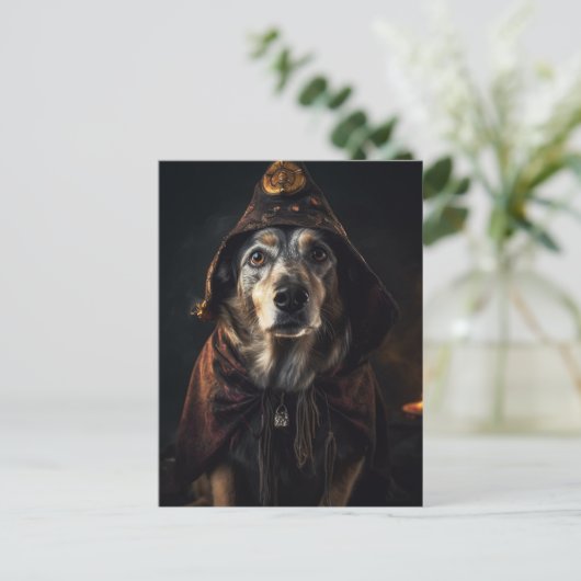 Adortable Halloween Dog Postkarte (Stehend Vorderseite)