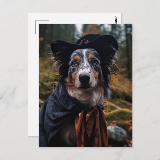 Adortable Halloween Dog Postkarte (Vorne/Hinten)