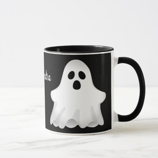 Adortable Halloween-Geist mit Name-Tasse Tasse (Rechts)