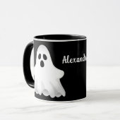 Adortable Halloween-Geist mit Name-Tasse Tasse (Vorderseite Links)