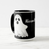 Adortable Halloween-Geist mit Name-Tasse Tasse (Vorderseite Links)