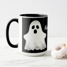 Adortable Halloween-Geist mit Name-Tasse
