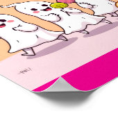 Adortable Halloween-Geister mit Süßigkeiten Poster (Ecke)