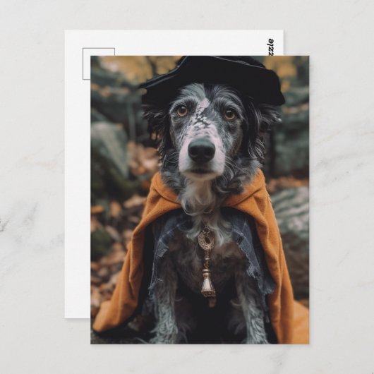 Adortable Halloween Hund AI Art Postkarte (Vorne/Hinten)