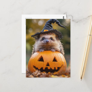 Adortable Halloween-Igel Postkarte