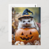 Adortable Halloween-Igel Postkarte (Vorne/Hinten)