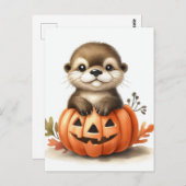 Adortable Halloween Otter Postkarte (Vorne/Hinten)