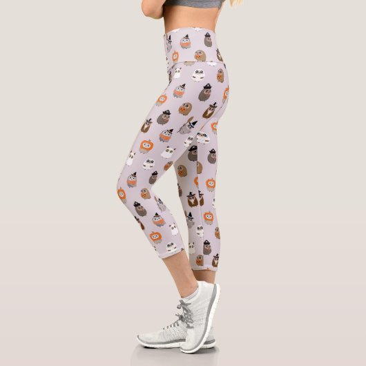 Adortable Halloween Owls Pattern Capri Leggings (Links)