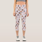 Adortable Halloween Owls Pattern Capri Leggings (Vorderseite)