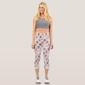 Adortable Halloween Owls Pattern Capri Leggings (Vorderseite)