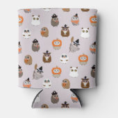 Adortable Halloween Owls Pattern Dosenkühler (Vorderseite)