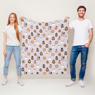 Adortable Halloween Owls Pattern Fleecedecke