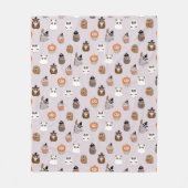 Adortable Halloween Owls Pattern Fleecedecke (Vorderseite)