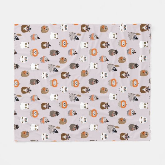 Adortable Halloween Owls Pattern Fleecedecke (Vorderseite (Horizontal))