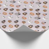 Adortable Halloween Owls Pattern Geschenkpapier (Ecke)